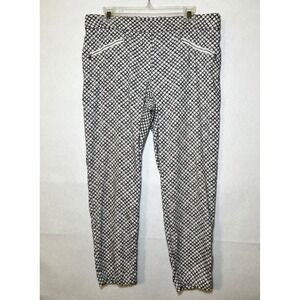 Womens Black White Geometric Punk Goth Retro Crop Pants Stretch Nue Options 12